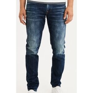 American Eagle Men's Airflex Stretch Slim Regular Wash Blue Jeans 33x32.  A12